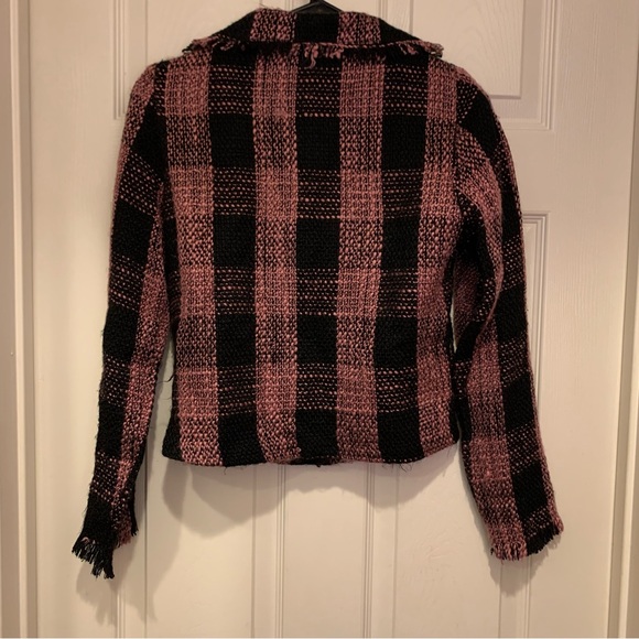 Angie Pink and Black Plaid Blazer - Picture 2 of 3